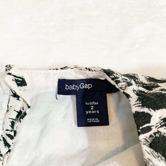 5/$25 BabyGap black white animal print short sleeve lined shift‎ dress - 2 years - Picture 4 of 6